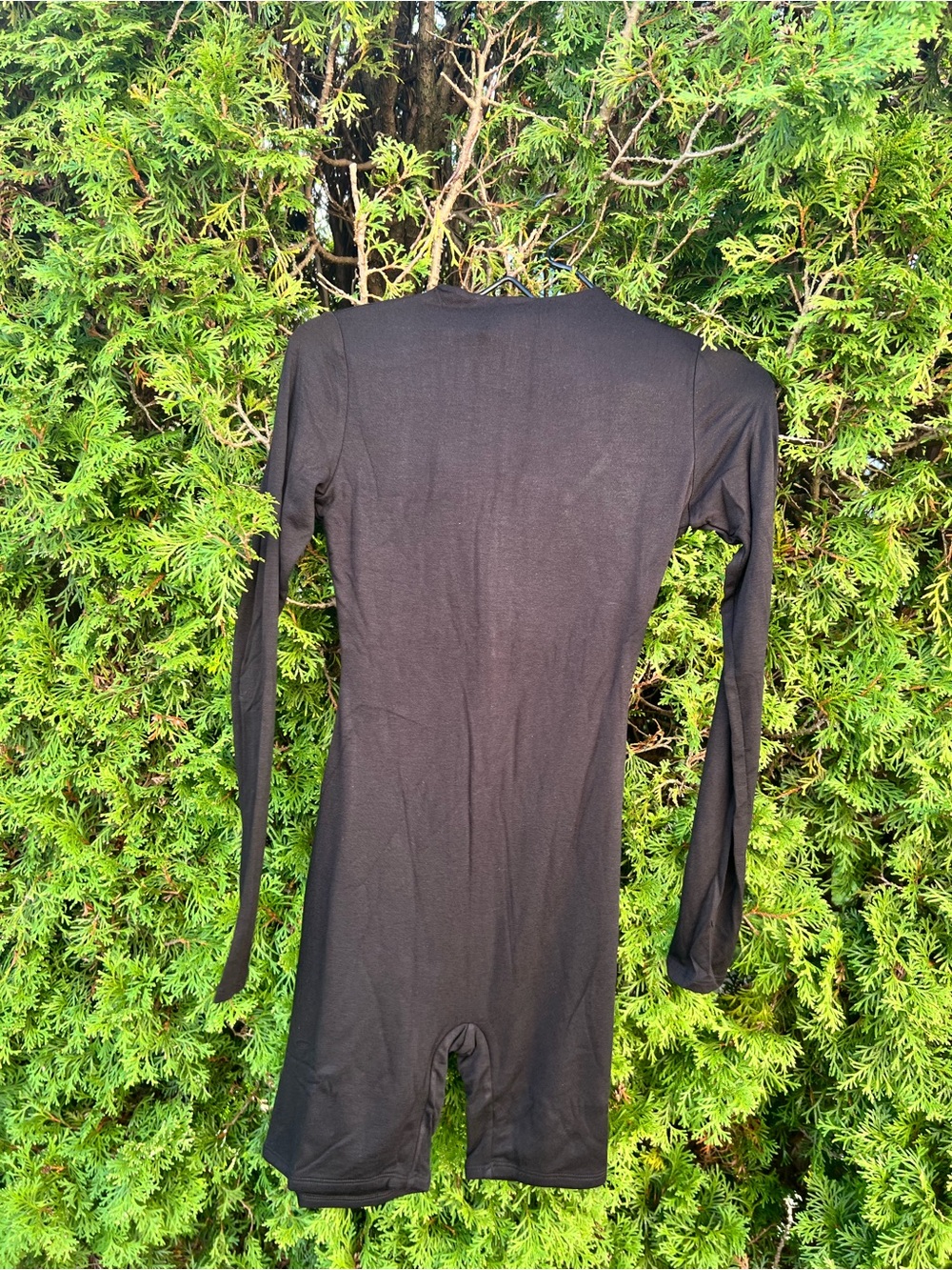 naked wardrobe Black Long-Sleeve Short Jumpsuit